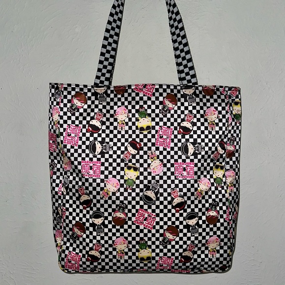 🩷🖤Harajuku Lovers checkered tote bag “a fatal attraction to cuteness” zipper - Picture 12 of 12